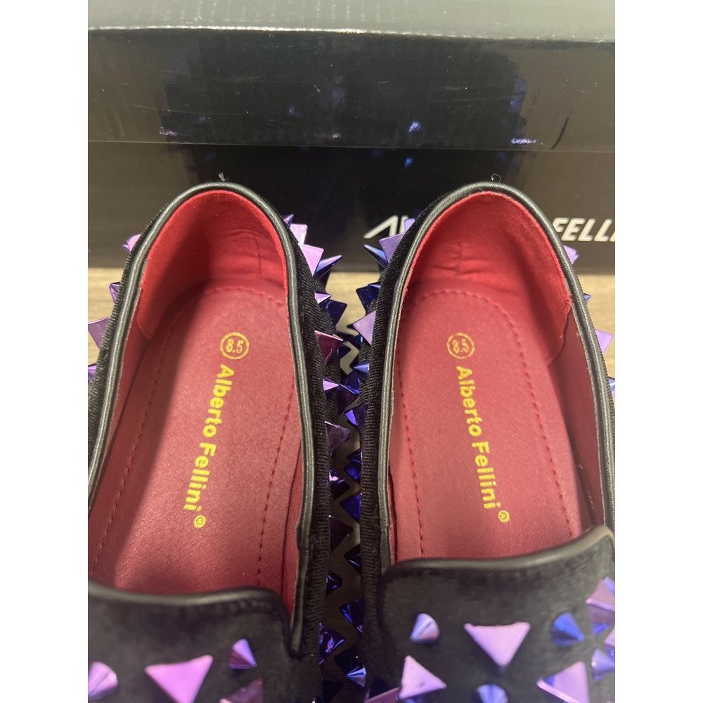 Men's Vintage Spike Dress Loafers Slip On Fashion Shoes Classic Tuxedo Dress - Picture 6 of 10